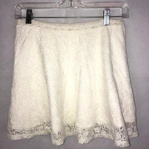Lejay White Lace Flare Tennis Skirt Size XL
